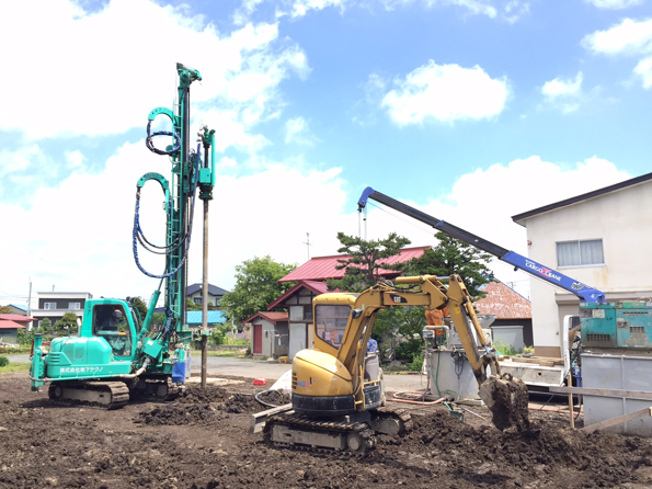 地盤改良工事を行いました。（弘前市五代）