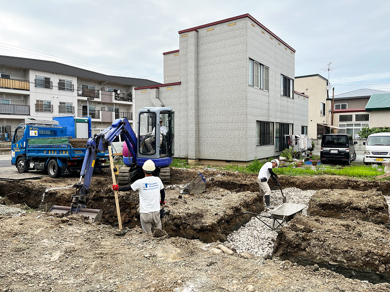 平屋の基礎工事着工いたしました。(弘前市城西)