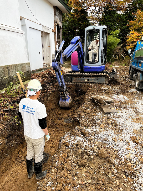 基礎工事着工いたしました。(弘前市新里)